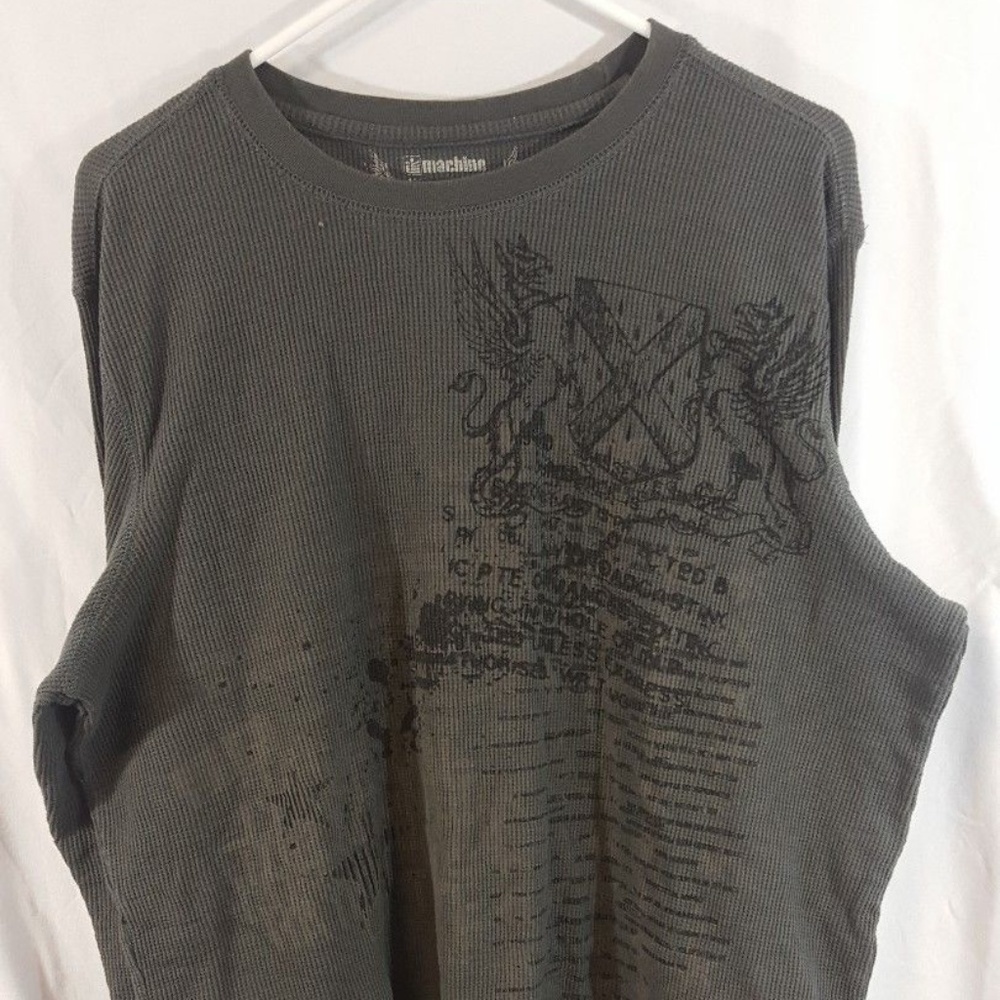 Machine Long Sleeve Graphic Waffle Shirt Sz Xxl